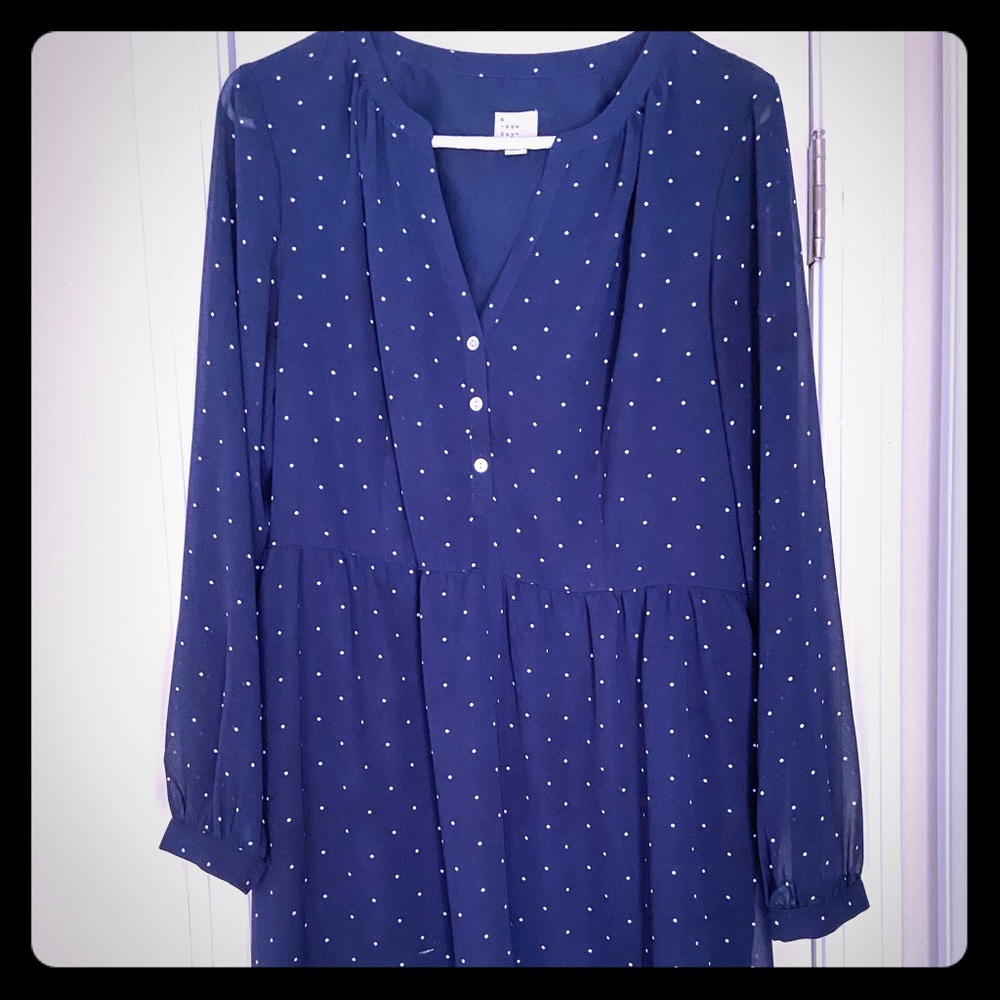 Women’s navy blue polka dot dress